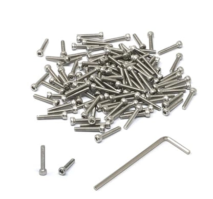 iexcell 100 Pcs M2.5 x 14mm Thread Pitch 0.45 mm Stainless Steel 304 Hex Socket Head Cap Screws Bolts Kit - size: M2.5 x 14mm