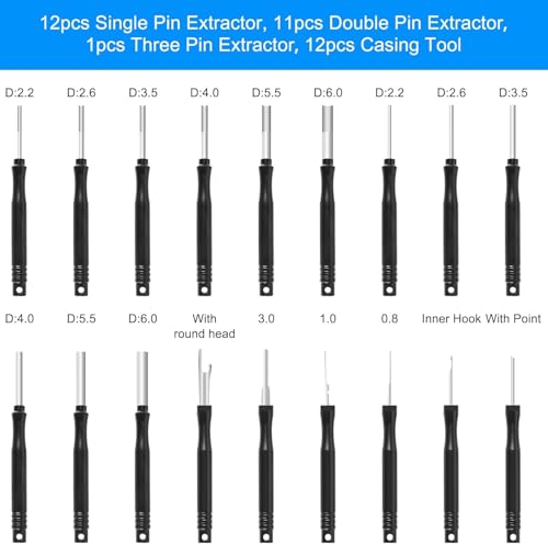 Terminal Removal Tool Kit 36 Pcs Depinning Tool Electrical Connector Pin Removal Tool Kit Pin Extractor Tool Set Wire Terminal Release Tool for Automotive Car Household Devices - Black - color: 36 PCS - Black Round Handle
