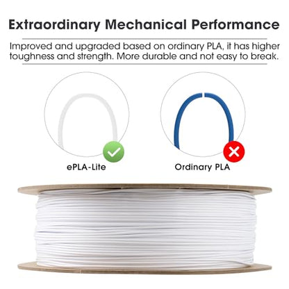 eSUN PLA Filament 1.75mm, High Toughness 3D Printer Filament Upgraded PLA Filament, Dimensional Accuracy +/- 0.03mm, 1KG Cardboard Spool (2.2 LBS) 3D Printing Filament for 3D Printers, Cold White - color: Cold White, size: PLA 1.75MM - 1KG