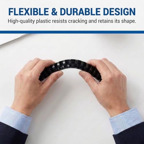 Performore 50 Pack of Plastic Comb Binding Spines, Black 19 Ring Binding Combs, Durable Binding Supplies for Reports, Presentations, Manuals, Proposals, School & Office Documents (1.5 inch) - size: 1.5 inch