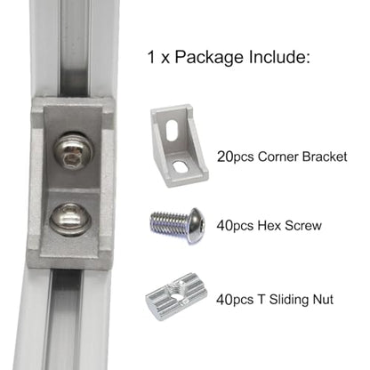 20 Set 1010 Aluminum Extrusion Hardware Accessories Corner Brackets - style: 20 sets bracket with m6