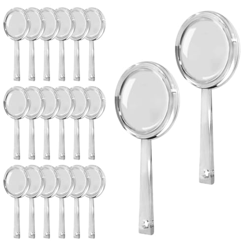 OBTANIM 20 Pack Mini Plastic Handheld Magnifying Glasses Portable Reading Magnifier for Senior and Kids, Hand Lens 5X Magnifier for Home, Indoor and Outdoor Use - size: 20 Count (Pack of 1)