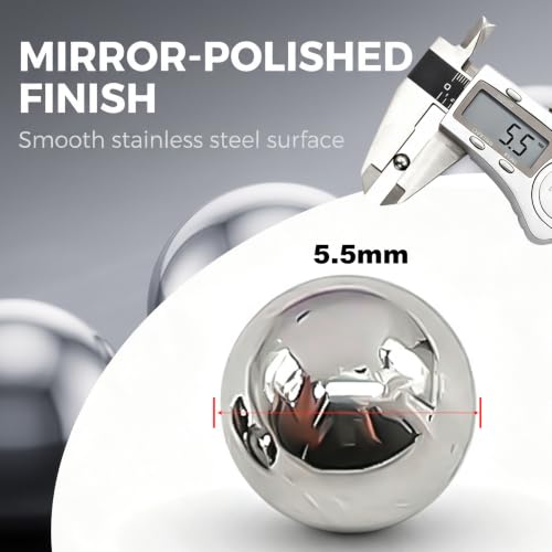 Taiss 400PCS 5.5mm 304 Stainless Steel Precision Balls,Precision Steel Ball Assortment Kit,Metal Balls - size: 5.5mm