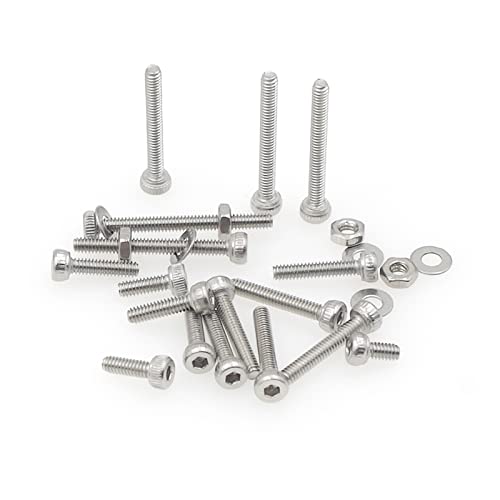 310PCS M2 304 SS Knurled Socket Head Cap Screws Nuts Washers Kit - size: M2