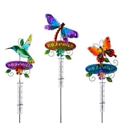 3 Pcs Rain Gauge Outdoor, 5 Inch Tube Rain Gauge with Welcome Sign - color: 3 Pcs-Welcome Sign