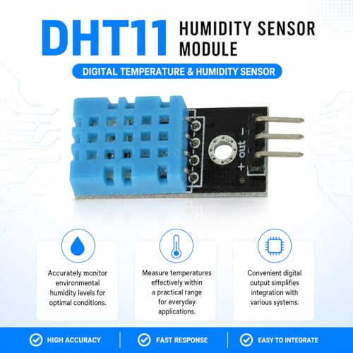 10-Pack DHT11 Humidity Sensor Module, 3.3V-5.5V