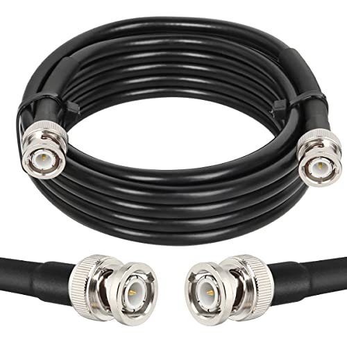 MOOKEERF BNC Cable 10ft,Low Loss KMR240 BNC Male to Male Coax Cable 50 Ohm for for Ham Radio, Network Analyzer, Modem, Oscilloscope, Signal Generator, Attenuator - size: 10FT