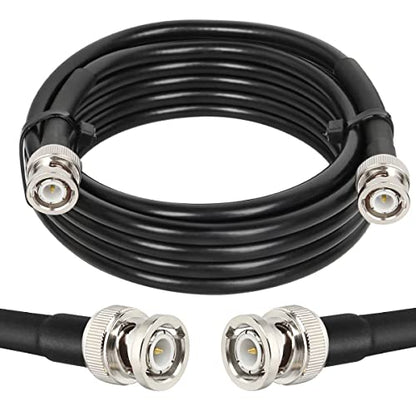 MOOKEERF BNC Cable 10ft,Low Loss KMR240 BNC Male to Male Coax Cable 50 Ohm for for Ham Radio, Network Analyzer, Modem, Oscilloscope, Signal Generator, Attenuator - size: 10FT