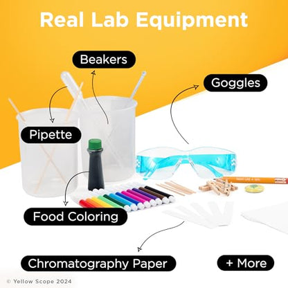 YELLOW SCOPE Paper Chromatopgraphy Science Kit for Kids, Toddler Activities, Preschool Learning Activities, STEM Kits for Girls and Boys, Educational & Fun for Ages 8 to 12 - style: Paper Chromatography Kit