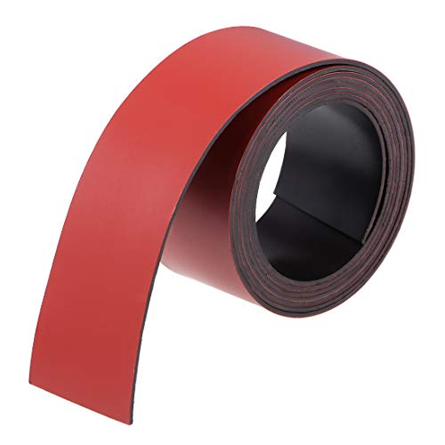 uxcell Dry Erase Magnetic Strip 1 Inch x 3.3 Feet Magnetical Sheet Labels Stickers Writable Red for Whiteboards Refrigerator and Crafts - color: Red