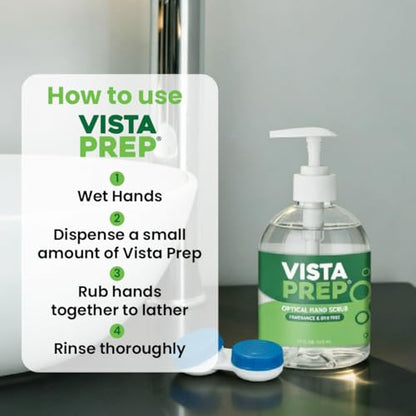 VISTA Prep Optical Hand Scrub for Contact Lens Handling, 12 oz + 1 oz