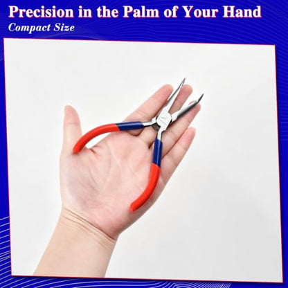 Bent Needle Nose Pliers with Serrated Jaw - style: Bent Needle Nose Pliers