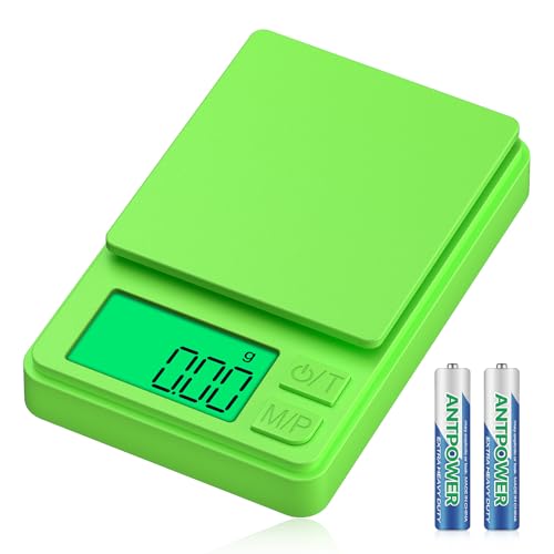 1000g x 0.01g Precision Gram Scale, Diyife Mini Scale with LCD Display - color: Green