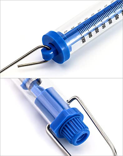 QWORK Plastic Tubular Spring Scale - 5 Pack 1000g/10N Capacity, Grams & Newton Calibration, Zeroing Capability, Clear Plastic Body Spring Balance Hanging Tube