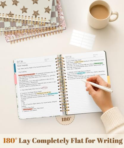 Cute Spiral Notebook Thick Lined Journal B5 with Pocket, Iris - color: Iris, size: B5