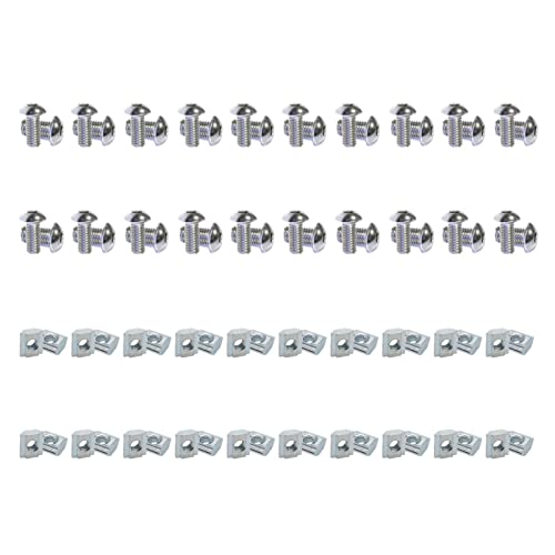 1010 Series Aluminum Extrusion Profiles Fastener T-Solt Nuts and Bolts, 40pcs 10 Hardware Slide Nuts Hex Screw for 1 Inch x 1 Inch Aluminium Extruded Profil Rail - style: 40 pcs screw and nut with m6
