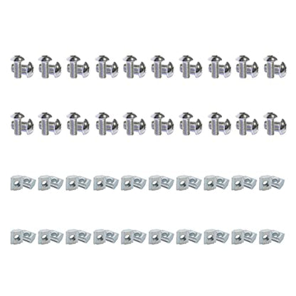 1010 Series Aluminum Extrusion Profiles Fastener T-Solt Nuts and Bolts, 40pcs 10 Hardware Slide Nuts Hex Screw for 1 Inch x 1 Inch Aluminium Extruded Profil Rail - style: 40 pcs screw and nut with m6