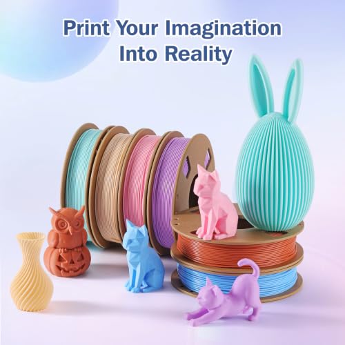 PLA 3D Printer Filament Bundle 1.75mm, 6 Colors Pastel 250g Each