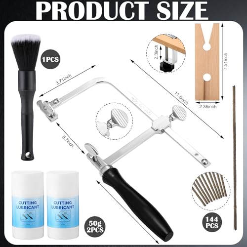 Lothee 4 In1 Jeweler Saw Set Include Saw Frame 144 Blades Clamp Lubricant