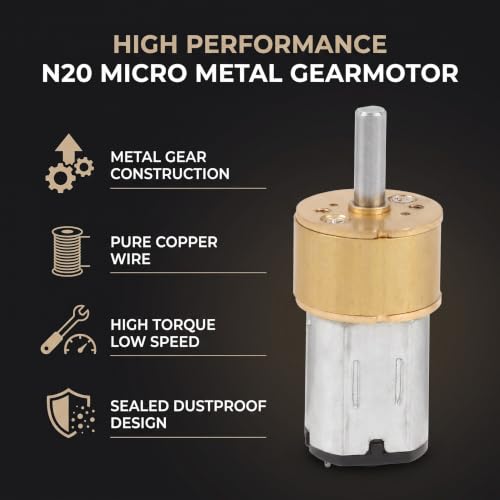 N20 DC Gear Motor 6V 600RPM 14mm D Shaft 2PCS