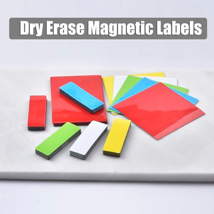 Realth Dry Erase Magnetic Labels Red 2'' × 4'' 40 Pcs Reusable - color: Red, size: 2'' × 4''