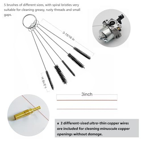 Strongthium Carburetor Cleaning Kit Carb Brushes Tools Needle Set