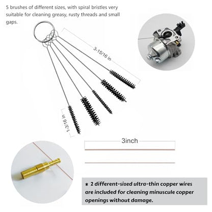 Strongthium Carburetor Cleaning Kit Carb Brushes Tools Needle Set
