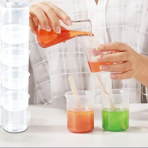 Graduated Cylinder Reusable Lightweight Measuring Cup for Kitchen Laboratory Test Plastic Portable Stackable(150ml)