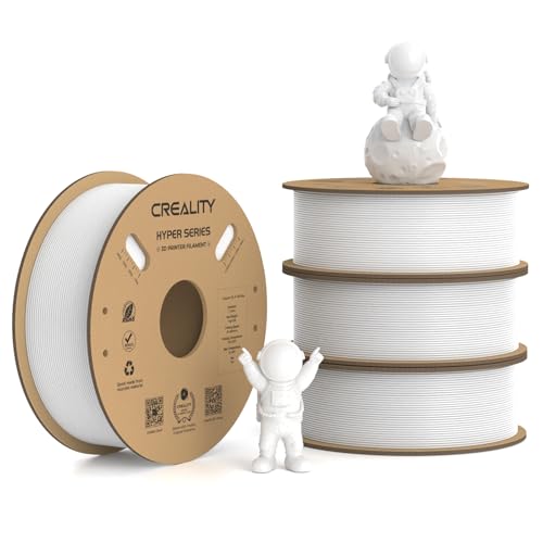 Creality Hyper PLA Filament 1.75mm, 30-600mm/s High Speed 3D Printer Filament, Dimensional Accuracy +/-0.02mm, Fit Most FDM 3D Printers, 4 Pack 1kg Spool(2.2lbs), White - color: White
