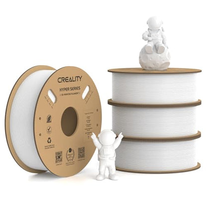 Creality Hyper PLA Filament 1.75mm, 30-600mm/s High Speed 3D Printer Filament, Dimensional Accuracy +/-0.02mm, Fit Most FDM 3D Printers, 4 Pack 1kg Spool(2.2lbs), White - color: White