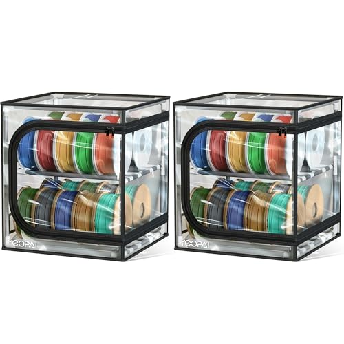 YOOPAI 3D Printer Filament Storage Box – 2 Tier Filament Storage Rack with Transparent Cover, Holds Up to 48 Rolls 1KG – 3D Filament Storage Organizer for Home, Workshop & Studio(20 Roll*2) - size: Transparent Cover-40 Rolls