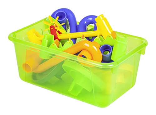 Storex Small Cubby Bin, 12.2 x 7.8 x 5.1 Inches, Candy Green, 5-Pack (62477U05C) - color: Tint Green, style: Bin Only