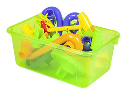 Storex Small Cubby Bin, 12.2 x 7.8 x 5.1 Inches, Candy Green, 5-Pack (62477U05C) - color: Tint Green, style: Bin Only