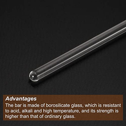 MECCANIXITY 3.3 Borosilicate Glass Stick 9.84" Length 6mm Dia Stir Rod,3Pcs