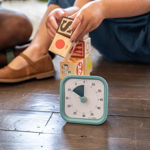 TIME TIMER Home MOD – 60-Minute Visual Timer Home Edition, Silent Operation Study Tool for Kids Desk, Homeschool Supplies, Office & Meetings (Lake Day Blue) - color: Lake Day Blue, size: 3.5, style: Timer