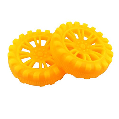 EUDAX 30mmx8mm Plastic Roll 2mm Dia Shaft Toys Wheel and 2mmx100mm STEM Shaft Round Rod Axles for DIY Toy RC Car Truck Boat Helicopter Model Part (Yellow, 100pcs) - color: Yellow, size: 100pcs