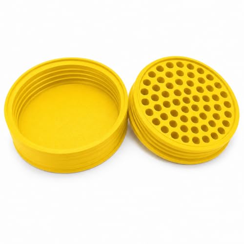 SplashNColor Screw Bit Case Holder Organizer for Drill Driver Bits – Freestanding Storage with Secure Lid | Individual Slots for Quick Access | Workshop Garage and Toolbox Bit - color: Yellow