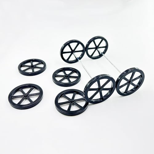 8PCS Model Toy Car Wheel RC Car Plastic Wheel with 2mm Dia Shaft for RC Car Truck Robot DIY Model Toy Building Parts (2x44mm Black) - style: 2x44mm Black