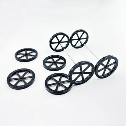 8PCS Model Toy Car Wheel RC Car Plastic Wheel with 2mm Dia Shaft for RC Car Truck Robot DIY Model Toy Building Parts (2x44mm Black) - style: 2x44mm Black