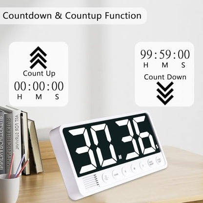 Digital Kitchen Timer - 7.1” Extra Large Display LED Countdown Timer - color: Black