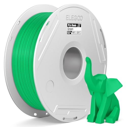 ELEGOO PLA Basic 3D Printer Filament with Reusable Spool Green 1KG 1.75mm - color: Pla Green