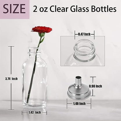 24pack 2oz Ginger Shot Bottles, Reusable Glass Shot Bottles with Caps - color: White, size: 24-pack