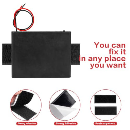 2PCS 9V (6 x 1.5V) 6AA Battery Holder Enclosures with Wire Leads and On/Off Switch Lid 9 Volt Battery Case with Hook Verclo and Solder Seal Wire Connectors
