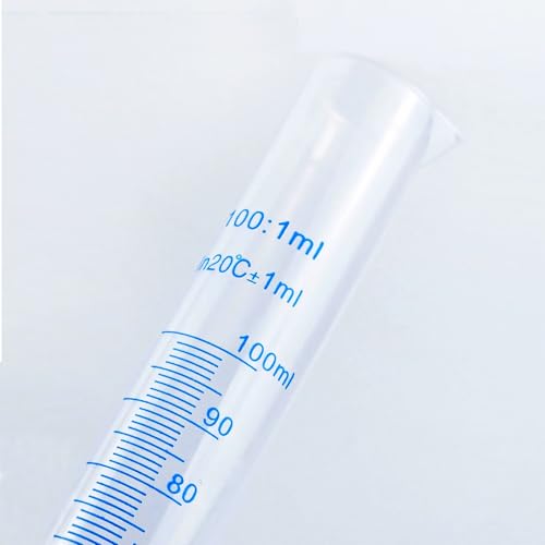 100ml Plastic Measuring Graduated Cylinder, Polypropylene Plastic, 2-Sided Marking, Ideal for Science, School and Home Lab, HUAOU, Pack of 1 - size: 100ml