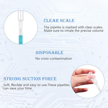 3ml Dropper Pipettes-30 PCS Disposable Pipettes Dropper for Accurate Liquid Transfer,Clear Graduated Eye Dropper for Essential Oils,Resin,Crafts,Labs,Kids Activities-Plastic Transfer Pipettes,Droppers