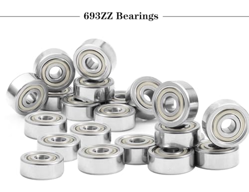 30Pcs 693ZZ Ball Bearing Deep Groove Double Shield Bearing Miniature - size: 693ZZ