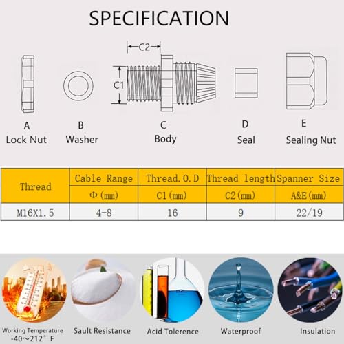 Project Box ABS Black Electrical Boxes IP65 Outdoor Waterproof Box Electronic Junction Box Fixed Ear Power Enclosure with Cable Glands for DIY Project 7.87 x 4.72 x 2.2 inch (200x120x56mm) - size: 7.87"x4.72"x2.2"