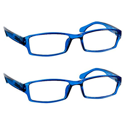 TruVision Readers OTC Reading Glasses for Men and Women, 9501HP - 2 Pack - color: 01hp-2-blue