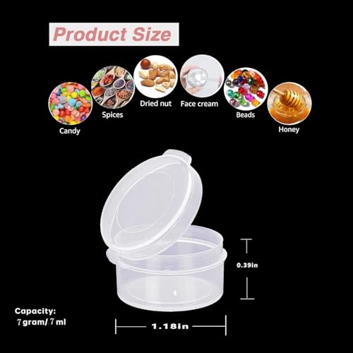 150pcs 7g/7ml Clear Plastic Cosmetic Jars with Snap Lids - color: Zfyoung 150 pcs plastic cosmetic jar