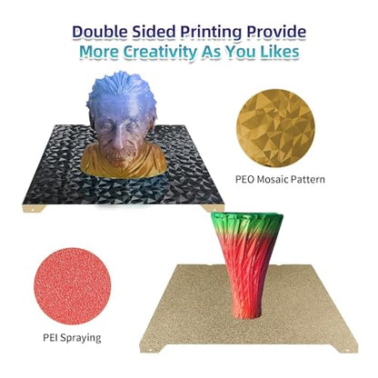 Diamond PEO+Textured PEI Build Plate(with Magnetic Base) 235x235mm, Spring Steel Print Bed for Creality K1/K1 SE/K1C/Ender 5 S1/Ender 3 S1 Pro/Ender 3 S1/Ender 3 V2 /Neo 3D Printer - color: PEO PEI with Magnetic Plate, size: 235x235mm